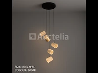Led hanglamp – b068/5 – 3000k – warm wit – ø350 mm – in hoogte verstelbaar – zilver - afbeelding 4 van  5