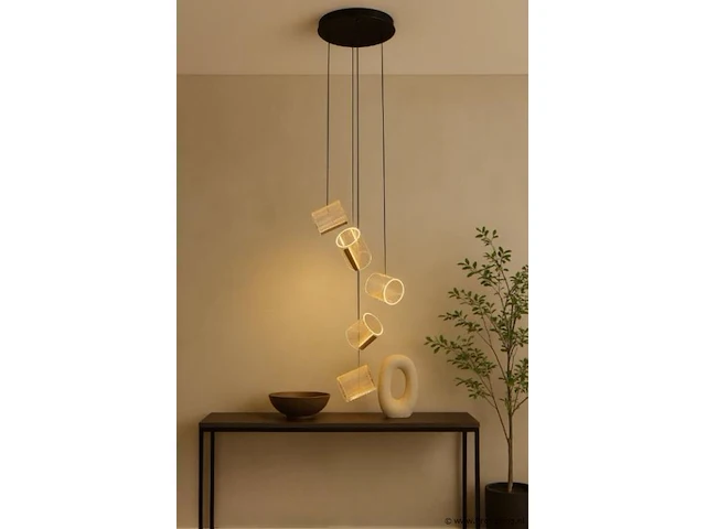 Led hanglamp – b068/5 – 3000k – warm wit – ø350 mm – in hoogte verstelbaar – zilver - afbeelding 2 van  5