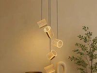 Led hanglamp – b068/5 – 3000k – warm wit – ø350 mm – in hoogte verstelbaar – zilver - afbeelding 2 van  5