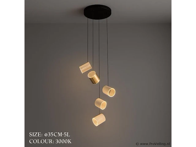 Led hanglamp – b068/5 – 3000k – warm wit – ø350 mm – in hoogte verstelbaar – zilver - afbeelding 3 van  5