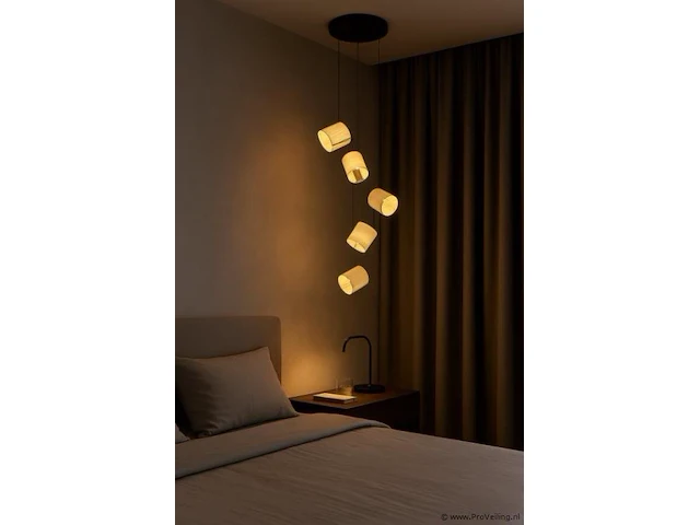 Led hanglamp – b068/5 – 3000k – warm wit – ø350 mm – in hoogte verstelbaar – zilver - afbeelding 4 van  5