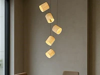 Led hanglamp – b068/5 – 3000k – warm wit – ø350 mm – in hoogte verstelbaar – zilver - afbeelding 1 van  5