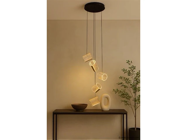 Led hanglamp – b068/5 – 3000k – warm wit – ø350 mm – in hoogte verstelbaar – zilver - afbeelding 2 van  5