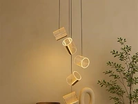 Led hanglamp – b068/5 – 3000k – warm wit – ø350 mm – in hoogte verstelbaar – zilver - afbeelding 2 van  5