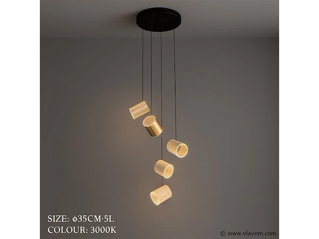 Led hanglamp – b068/5 – 3000k – warm wit – ø350 mm – in hoogte verstelbaar – zilver - afbeelding 3 van  5