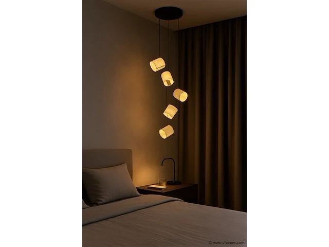Led hanglamp – b068/5 – 3000k – warm wit – ø350 mm – in hoogte verstelbaar – zilver - afbeelding 4 van  5