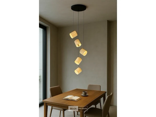 Led hanglamp – b068/5 – 3000k – warm wit – ø350 mm – in hoogte verstelbaar – zilver - afbeelding 1 van  6