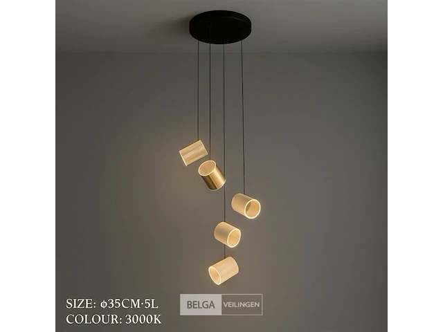 Led hanglamp – b068/5 – 3000k – warm wit – ø350 mm – in hoogte verstelbaar – zilver - afbeelding 4 van  6
