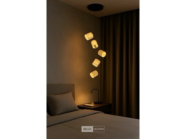 Led hanglamp – b068/5 – 3000k – warm wit – ø350 mm – in hoogte verstelbaar – zilver - afbeelding 5 van  6