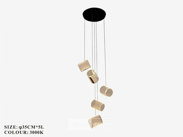 Led hanglamp – b068/5 – 3000k – warm wit – ø350 mm – in hoogte verstelbaar – zilver - afbeelding 6 van  6