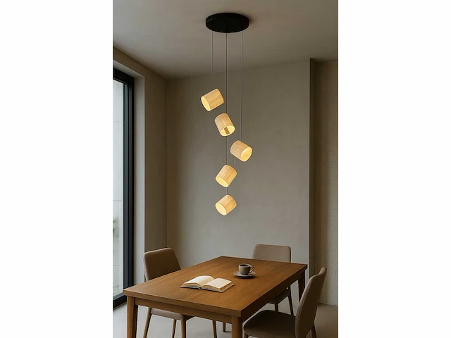 Led hanglamp – b068/5 – 3000k – warm wit – ø350 mm – in hoogte verstelbaar – zilver - afbeelding 1 van  4