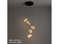 Led hanglamp – b068/5 – 3000k – warm wit – ø350 mm – in hoogte verstelbaar – zilver - afbeelding 3 van  4