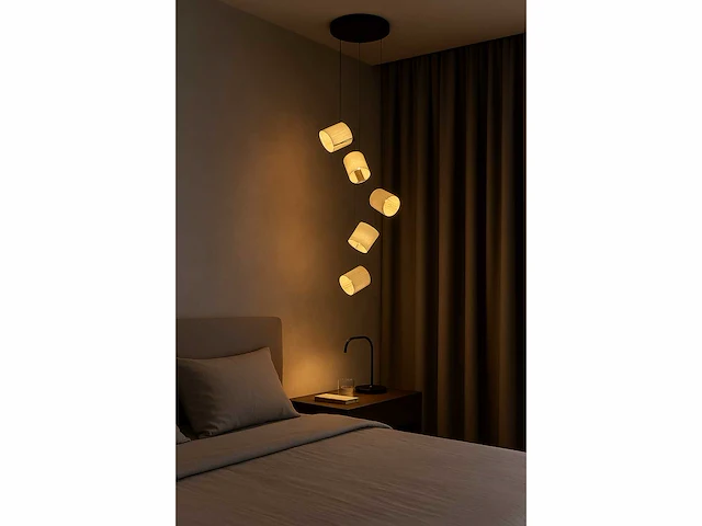 Led hanglamp – b068/5 – 3000k – warm wit – ø350 mm – in hoogte verstelbaar – zilver - afbeelding 4 van  4