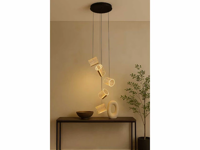 Led hanglamp – b068/5 – 3000k – warm wit – ø350 mm – in hoogte verstelbaar – zilver - afbeelding 3 van  5