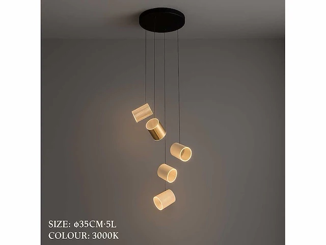 Led hanglamp – b068/5 – 3000k – warm wit – ø350 mm – in hoogte verstelbaar – zilver - afbeelding 4 van  5