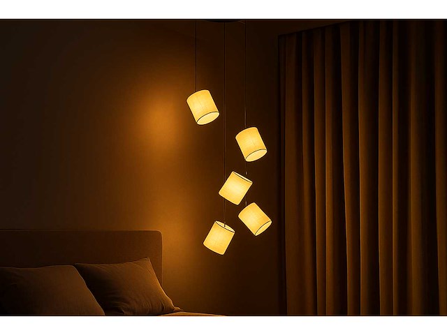 Led hanglamp – b068/5 – 3000k – warm wit – ø350 mm – in hoogte verstelbaar – zilver - afbeelding 1 van  5