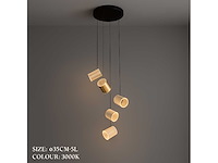 Led hanglamp – b068/5 – 3000k – warm wit – ø350 mm – in hoogte verstelbaar – zilver - afbeelding 4 van  5