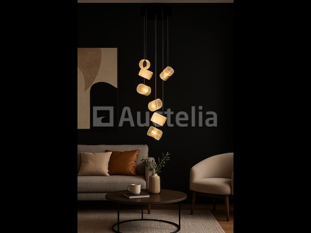 Led hanglamp – b068/7 – 3000k – warm wit – ø400 mm – in hoogte verstelbaar – zilver - afbeelding 1 van  4