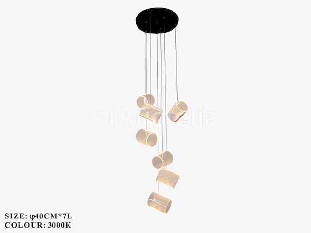 Led hanglamp – b068/7 – 3000k – warm wit – ø400 mm – in hoogte verstelbaar – zilver - afbeelding 3 van  4