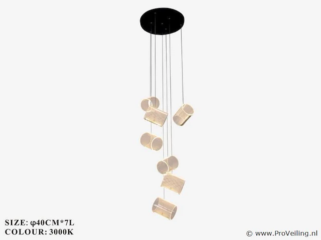 Led hanglamp – b068/7 – 3000k – warm wit – ø400 mm – in hoogte verstelbaar – zilver - afbeelding 4 van  4