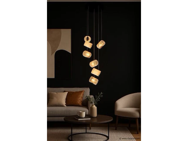 Led hanglamp – b068/7 – 3000k – warm wit – ø400 mm – in hoogte verstelbaar – zilver - afbeelding 1 van  4