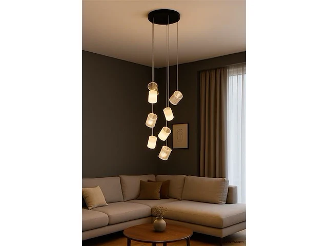 Led hanglamp – b068/7 – 3000k – warm wit – ø400 mm – in hoogte verstelbaar – zilver - afbeelding 2 van  4