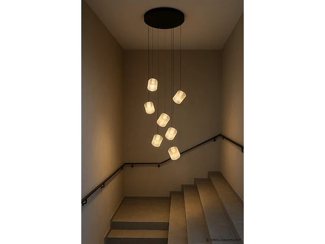 Led hanglamp – b068/7 – 3000k – warm wit – ø400 mm – in hoogte verstelbaar – zilver - afbeelding 3 van  4