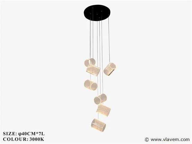 Led hanglamp – b068/7 – 3000k – warm wit – ø400 mm – in hoogte verstelbaar – zilver - afbeelding 4 van  4
