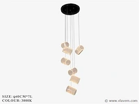 Led hanglamp – b068/7 – 3000k – warm wit – ø400 mm – in hoogte verstelbaar – zilver - afbeelding 4 van  4