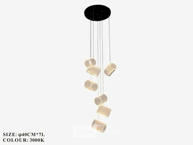 Led hanglamp – b068/7 – 3000k – warm wit – ø400 mm – in hoogte verstelbaar – zilver - afbeelding 5 van  5