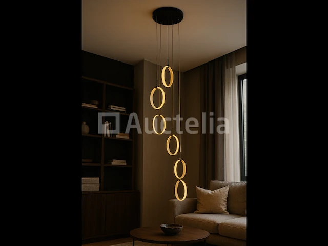 Led hanglamp – b069/6 – 3000k – warm wit – ø350 mm – in hoogte verstelbaar – zilver - afbeelding 2 van  5