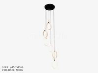 Led hanglamp – b069/6 – 3000k – warm wit – ø350 mm – in hoogte verstelbaar – zilver - afbeelding 3 van  5