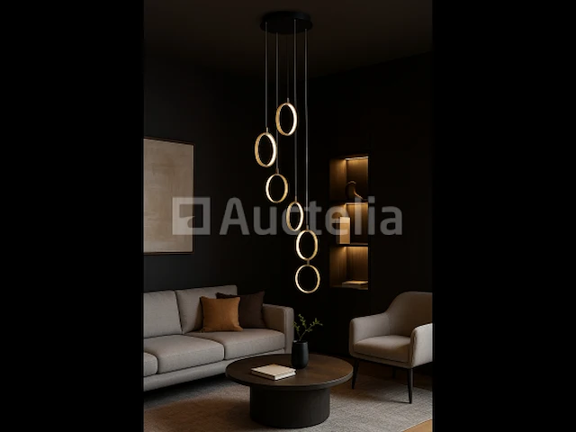 Led hanglamp – b069/6 – 3000k – warm wit – ø350 mm – in hoogte verstelbaar – zilver - afbeelding 4 van  5
