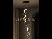 Led hanglamp – b069/6 – 3000k – warm wit – ø350 mm – in hoogte verstelbaar – zilver - afbeelding 1 van  5