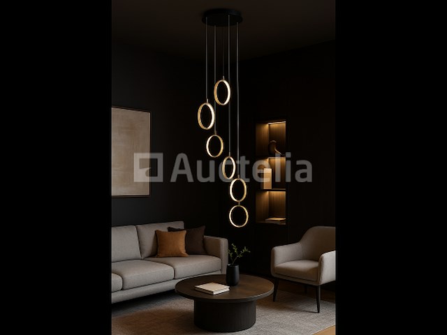 Led hanglamp – b069/6 – 3000k – warm wit – ø350 mm – in hoogte verstelbaar – zilver - afbeelding 2 van  5