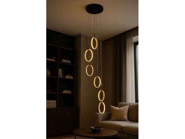 Led hanglamp – b069/6 – 3000k – warm wit – ø350 mm – in hoogte verstelbaar – zilver - afbeelding 1 van  5