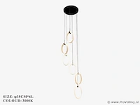 Led hanglamp – b069/6 – 3000k – warm wit – ø350 mm – in hoogte verstelbaar – zilver - afbeelding 4 van  5