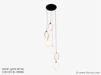 Led hanglamp – b069/6 – 3000k – warm wit – ø350 mm – in hoogte verstelbaar – zilver - afbeelding 4 van  5