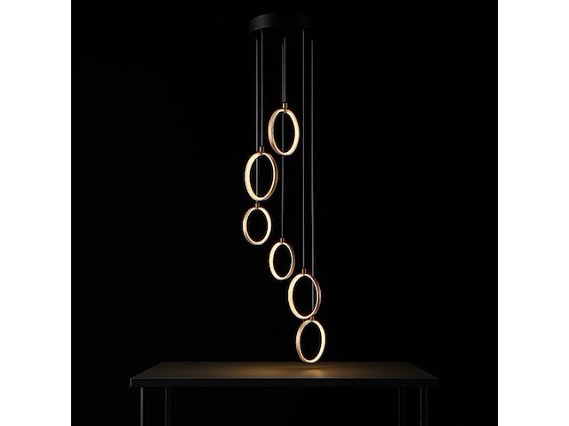 Led hanglamp – b069/6 – 3000k – warm wit – ø350 mm – in hoogte verstelbaar – zilver - afbeelding 5 van  5