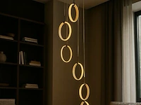Led hanglamp – b069/6 – 3000k – warm wit – ø350 mm – in hoogte verstelbaar – zilver - afbeelding 1 van  6