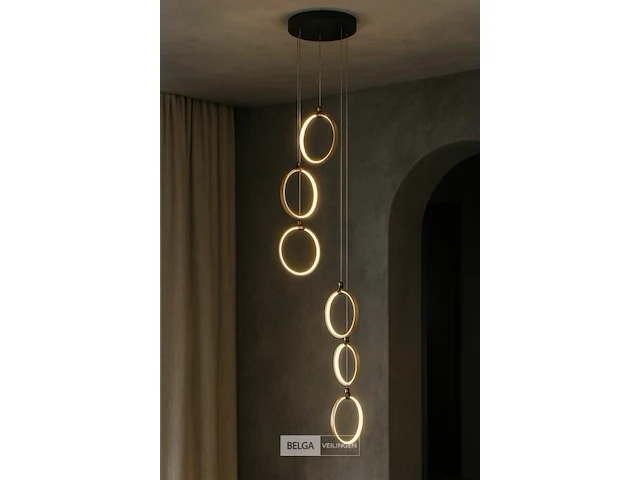 Led hanglamp – b069/6 – 3000k – warm wit – ø350 mm – in hoogte verstelbaar – zilver - afbeelding 3 van  6