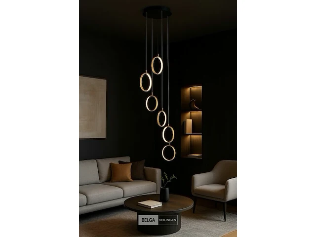 Led hanglamp – b069/6 – 3000k – warm wit – ø350 mm – in hoogte verstelbaar – zilver - afbeelding 4 van  6