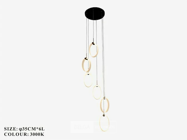 Led hanglamp – b069/6 – 3000k – warm wit – ø350 mm – in hoogte verstelbaar – zilver - afbeelding 5 van  6