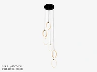 Led hanglamp – b069/6 – 3000k – warm wit – ø350 mm – in hoogte verstelbaar – zilver - afbeelding 4 van  5