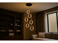 Led hanglamp – b069/6 – 3000k – warm wit – ø350 mm – in hoogte verstelbaar – zilver - afbeelding 1 van  5