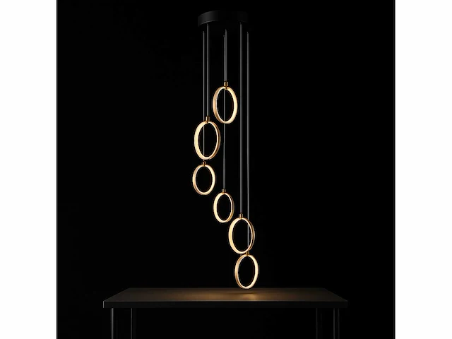 Led hanglamp – b069/6 – 3000k – warm wit – ø350 mm – in hoogte verstelbaar – zilver - afbeelding 5 van  5