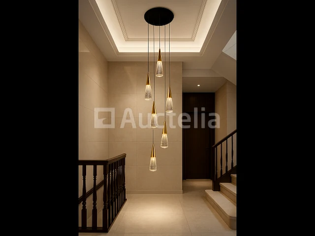 Led hanglamp – b073/6 – 3000k – warm wit – ø350 mm – in hoogte verstelbaar – zilver - afbeelding 1 van  4