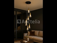 Led hanglamp – b073/6 – 3000k – warm wit – ø350 mm – in hoogte verstelbaar – zilver - afbeelding 1 van  4