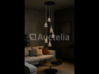 Led hanglamp – b073/6 – 3000k – warm wit – ø350 mm – in hoogte verstelbaar – zilver - afbeelding 2 van  4