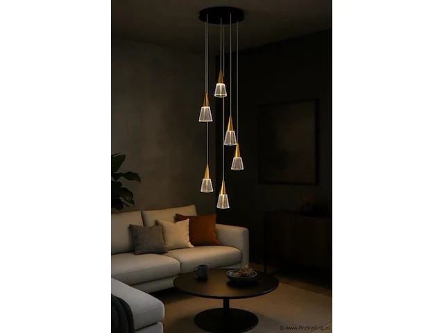 Led hanglamp – b073/6 – 3000k – warm wit – ø350 mm – in hoogte verstelbaar – zilver - afbeelding 2 van  4